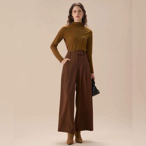 NWT RIHOAS Army Green Mock Neck Knit Tee Sz OS - Picture 4 of 6